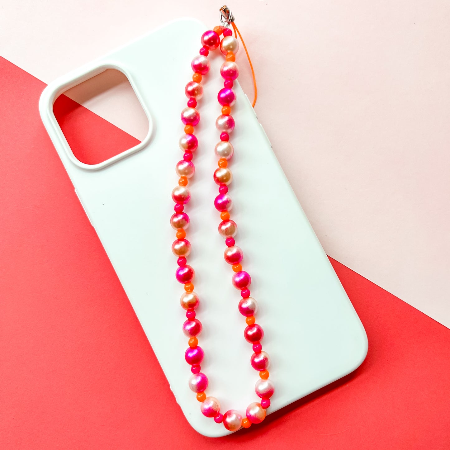 Pink & Orange Pearlescent Phone/Bag Charm